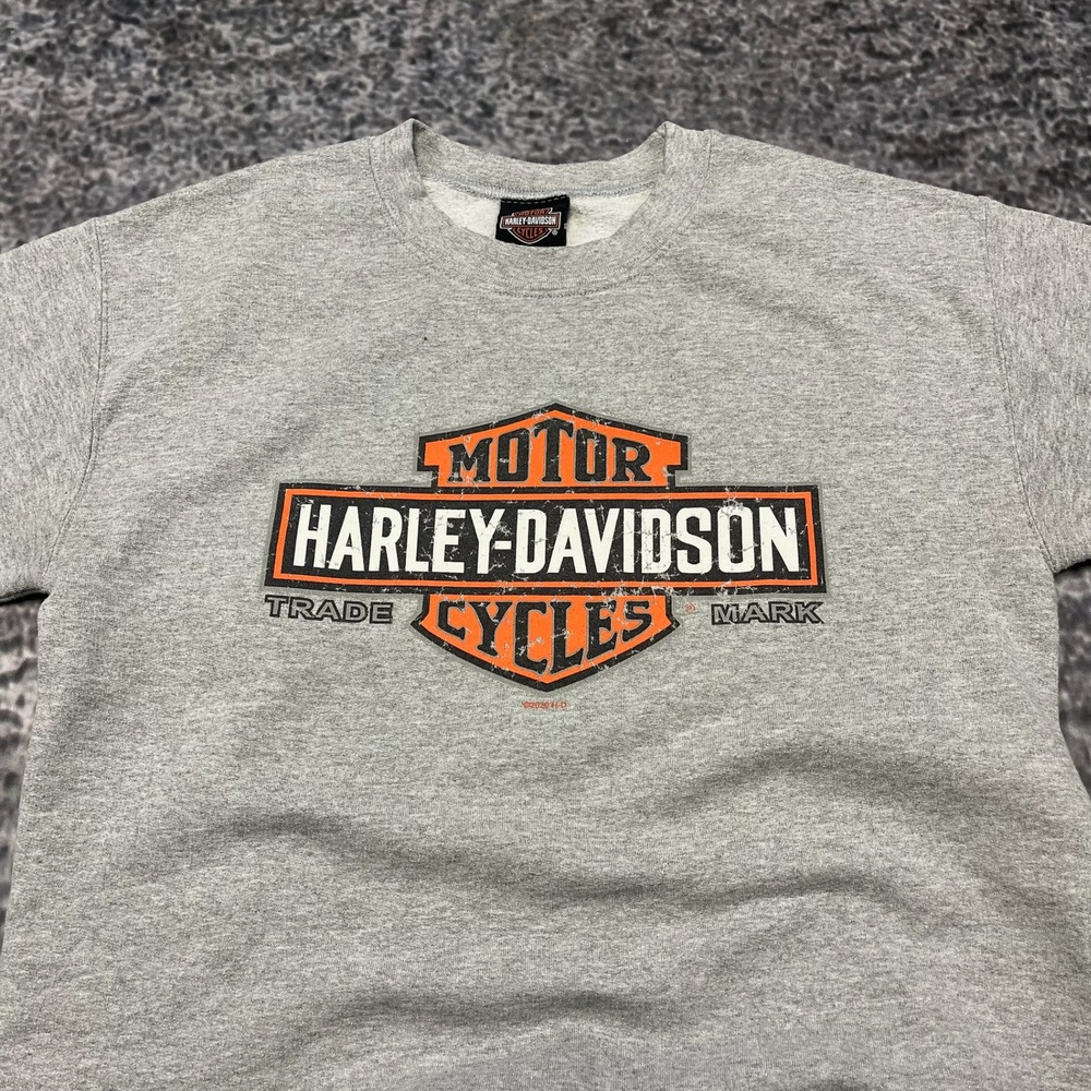 Harley Davidson Crewneck Sweatshirt Mens Small gray Biker Logo Graphic - Picture 3 of 11
